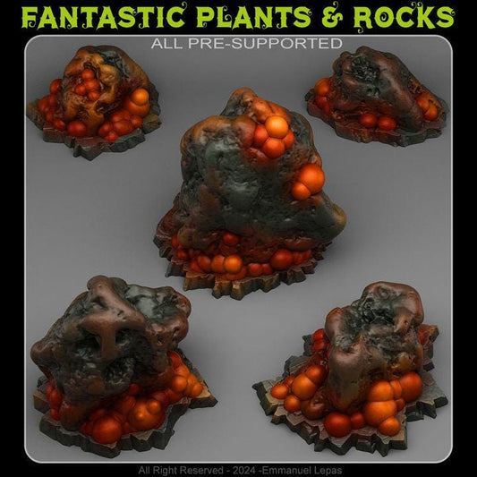 Virus Rocks Wargaming Terrain Objectives | Fantastic Plants and Rocks | PathFinder | Mini | Dungeons and Dragons | Fantasy | RPG