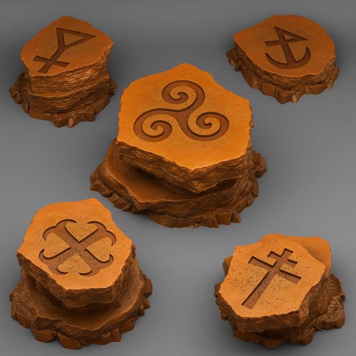 Gaelic Stones Wargaming Terrain Objectives | Fantastic Plants and Rocks | PathFinder | Mini | Dungeons and Dragons | Fantasy | RPG