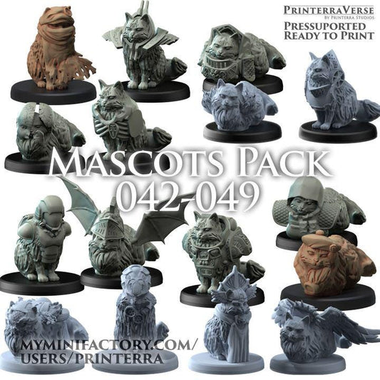 Faction Mascot Miniature Cat Full Pack 4 (16) - Haagen and Dazs | Fantasy | Grimdark | DnD | Resin Mini | Printerra