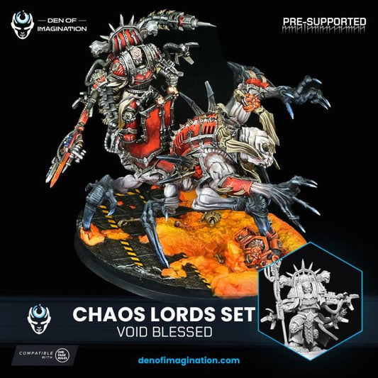 Chaos Unbroken - Lords set mounted and on foot Multipart Set - WildMesh - Miniatures SCI FI - OPR - Grimdark - mini