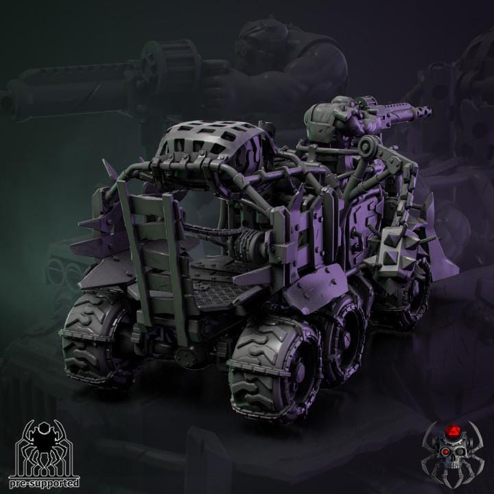 Ork War Truck • 32mm Grimdark Ork Miniature Set for Sci-Fi Wargames & TTRPG | Eight Legs Miniatures mini