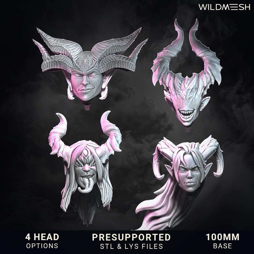 Chaos Demon Succubus of Excess - Bride of Silence Ultimate bundle 60mm Miniatures Wildmesh May 25 Tabletop Wargaming for Grimdark OPR Sci-fi