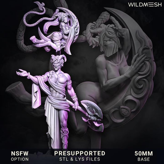 Chaos Demon Prince/Princess Duo! Chaos Demons - Succubus - Whipbound Duet  - NEW Wildmesh release June 5 Tabletop Wargaming for Grimdark OPR