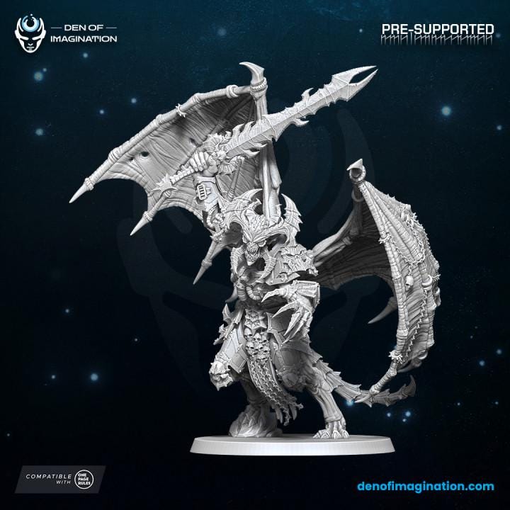 Chaos Gladiator Demon Lord 60mm Base - Grimdark Sci-Fi Fantasy Figure for Tabletop Wargaming & Collectibles, Wildmesh