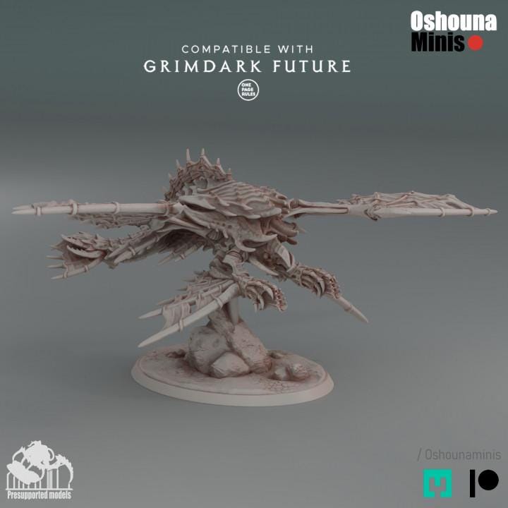 Sky Shredder - Deep Hive - Oshounaminis - Tabletop wargaming miniature for Grimdark | OPR | Sci-fi | Alien Bug Proxy | Printed mini