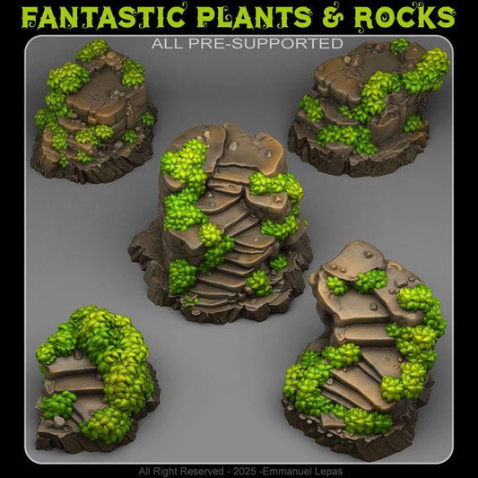 Ancient Magic Stairs Wargaming Scatter Terrain Objectives | Fantastic Plants and Rocks | PathFinder | Mini | Dungeons and Dragons | Fantasy