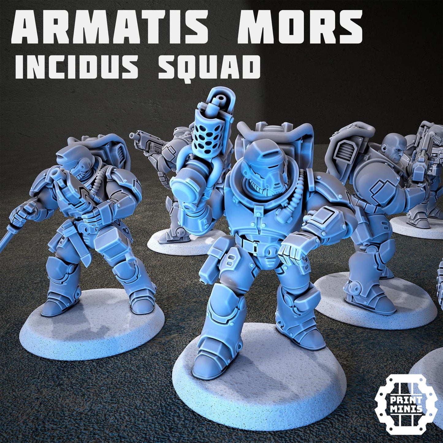Armatis Mors Warriors Incidus Squad - Print Minis - Tabletop Wargaming Miniature for Grimdark | OPR | Sci-fi