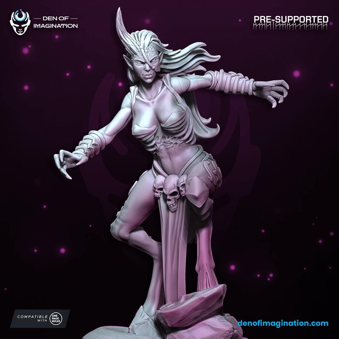 Chaos Demon - Succubus Reborn - Miniatures - NEW Wildmesh release March 25 Tabletop Wargaming for Grimdark | OPR | Sci-fi