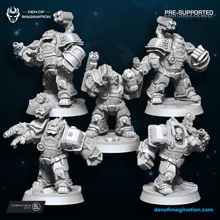 Space Dwarfs - Miniatures - 10 Iron Moles - Wildmesh - Tabletop Wargaming for Grimdark | Alternative  | OPR Sci-Fi mini