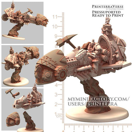White Scars DAIXIYA White Khan on Speeder - Belthazark - Printerra Studios - Tabletop Wargaming Miniature for Grimdark | OPR | Sci-fi