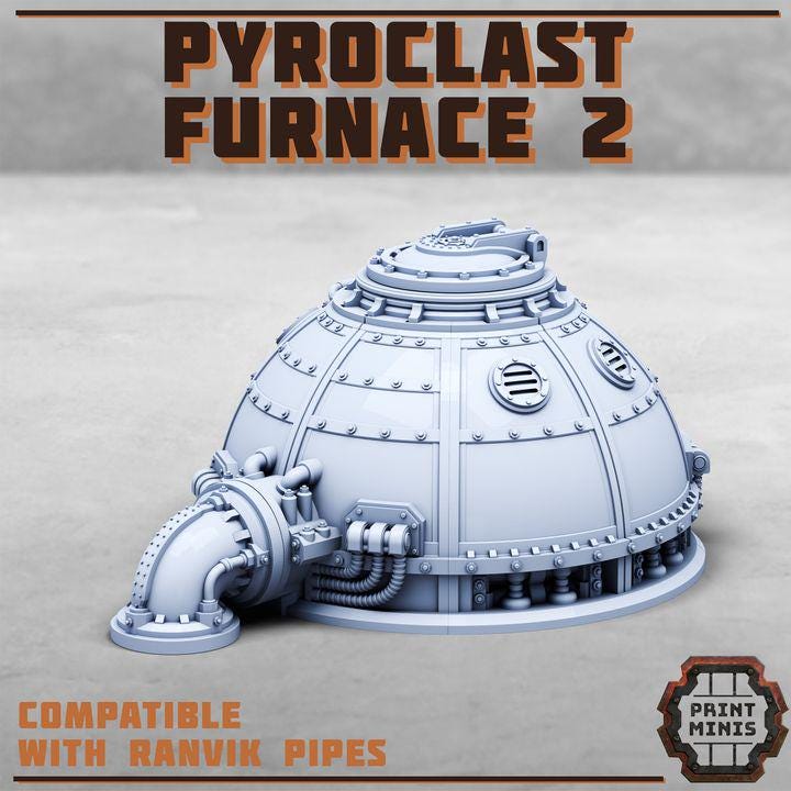 Pyroclast Furnace Expansion - Zone Selvik  - new Release Nov 25 - Print Minis - Tabletop Wargaming Miniature for Grimdark | OPR | Sci-fi