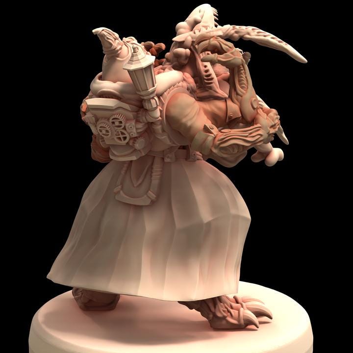 Acolytes Cults 6-12  - Genetist Fleshsculpter - Printerra Studios - Tabletop Wargaming Miniature for Grimdark | OPR | Sci-fi