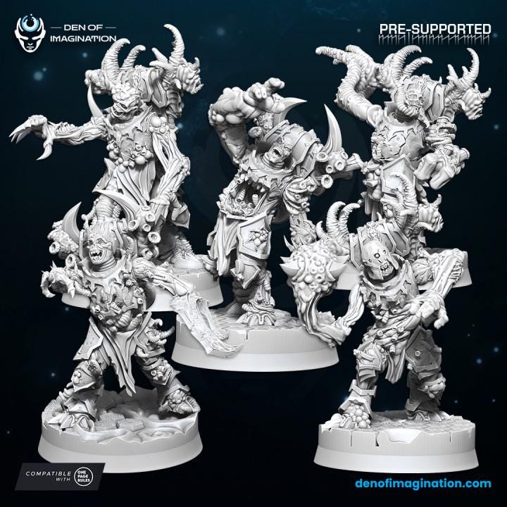 Haunted Gladiators of Plague - Miniature - Wildmesh - Tabletop Wargaming for Grimdark | Alternative  | OPR Sci-Fi mini