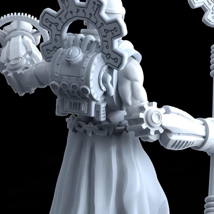 Mechanic Priest - Romanus - Printerra Studios - Tabletop Wargaming Miniature for Grimdark | OPR | Sci-fi