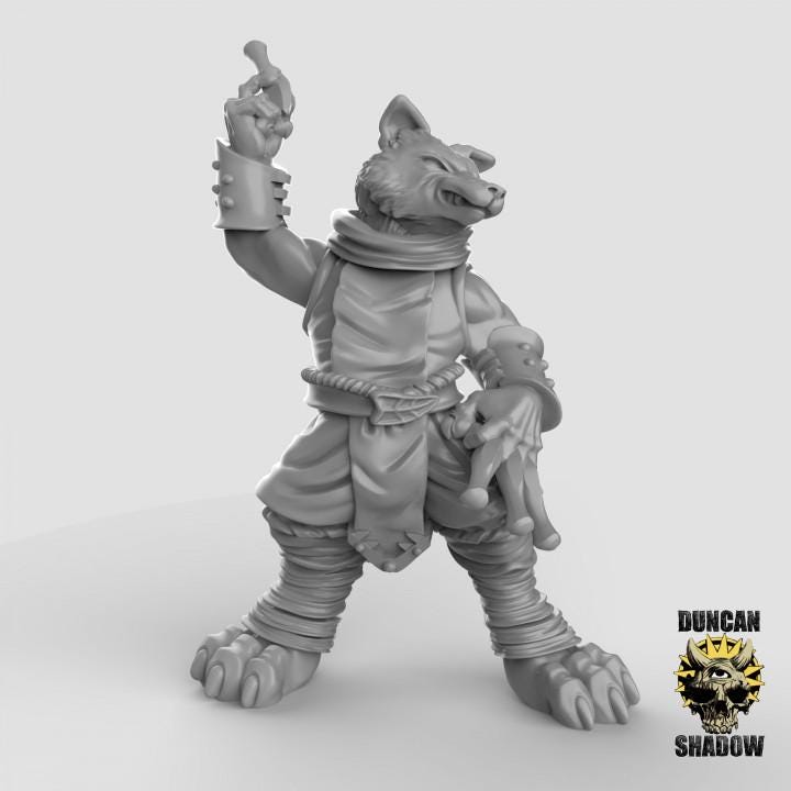 Kitsune Fox Folk Rogues | Duncan Shadow | PathFinder | Mini | Tabletop Wargaming | Dungeons and Dragons | Resin | Fantasy | RPG