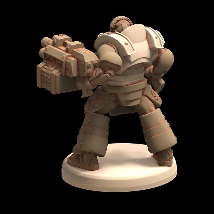 Space Marooning Titan Warriors - Romanus - Printerra Studios - Tabletop Wargaming Miniature for Grimdark | OPR | Sci-fi