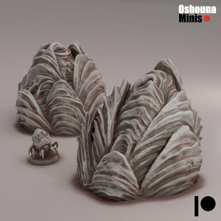 Terrain Deep Hive Bug Nests - Oshounaminis - Tabletop wargaming miniature for Grimdark | OPR | Sci-fi | Alien | Bug | Resin 3D Printed