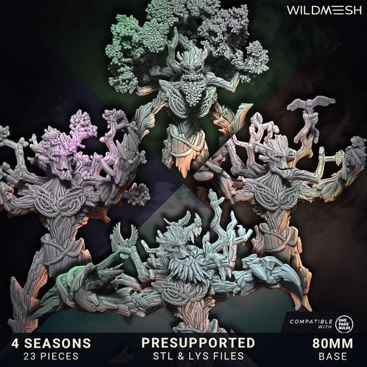 Elf Fantasy - Ents of the season (all four seasons) New release August 25 - Wildmesh - Tabletop Wargaming for Grimdark