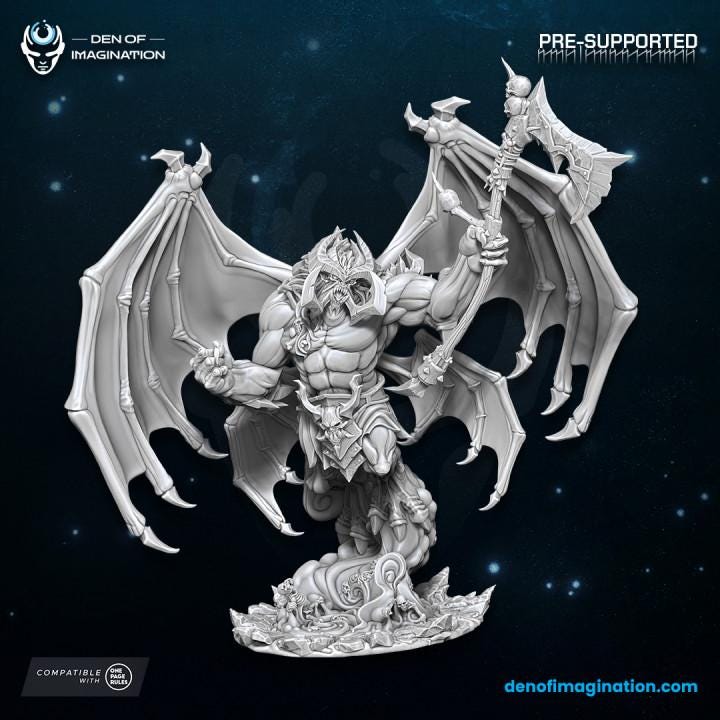 Chaos - Abyssal Lord - Miniature - Wildmesh - Tabletop Wargaming for Grimdark | Alternative  | OPR Sci-Fi mini