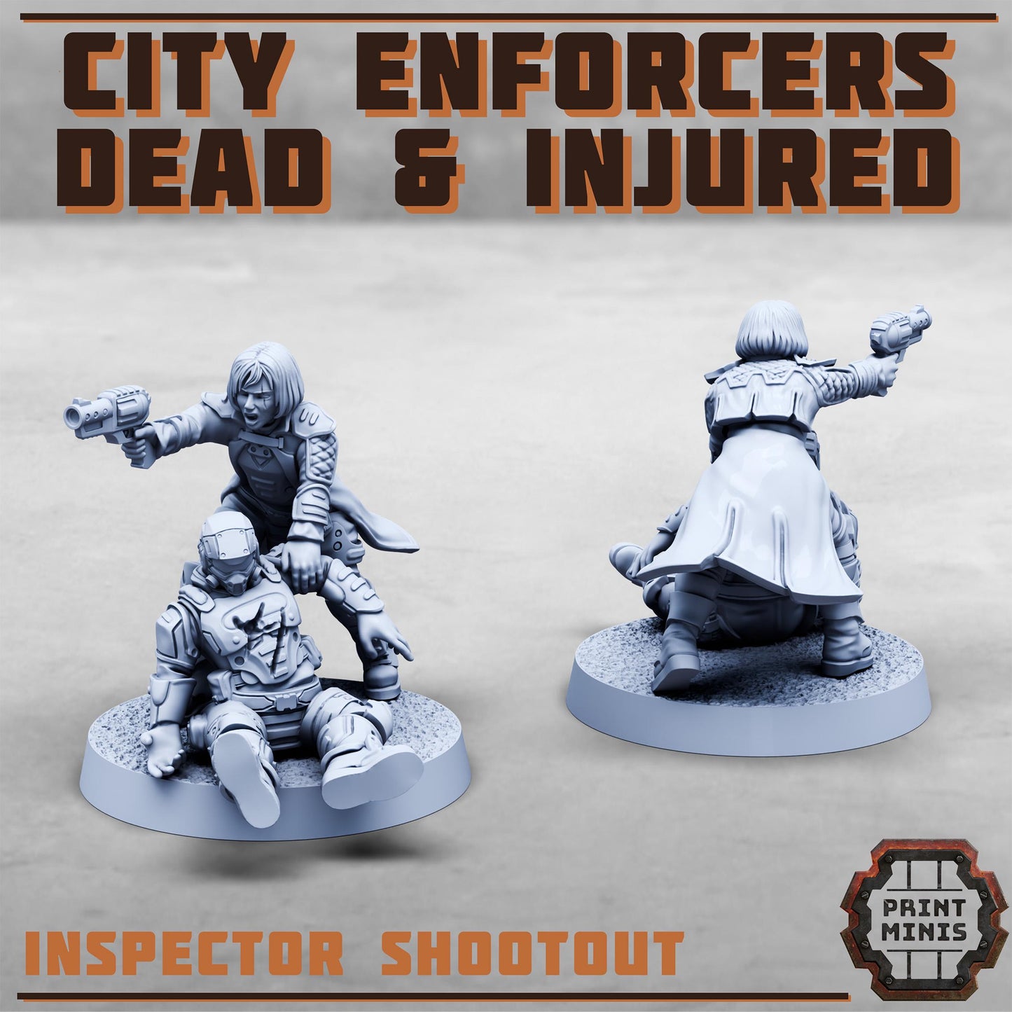 City Watch Enforcers - Dead and Injured Kit - Print Minis - Tabletop Wargaming Miniature for Grimdark | OPR | Sci-fi