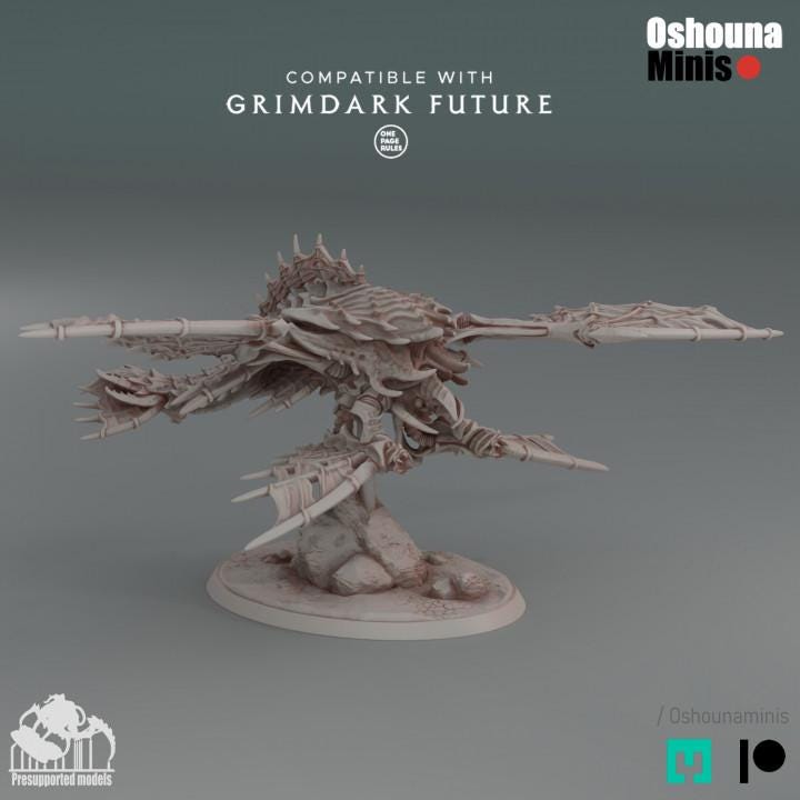 Sky Shredder - Deep Hive - Oshounaminis - Tabletop wargaming miniature for Grimdark | OPR | Sci-fi | Alien Bug Proxy | Printed mini