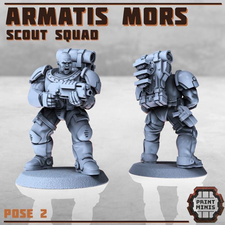 Armatis Mors Scouts Squad - Print Minis - Tabletop Wargaming Miniature for Grimdark | OPR | Sci-fi