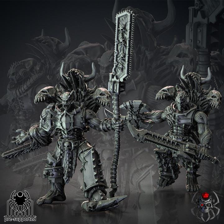 Bloody Skulls Furious Gladiators - Chaos of Wrath - Eight Legs Miniatures -Tabletop Wargaming Miniature for Grimdark OPR Sci-fi