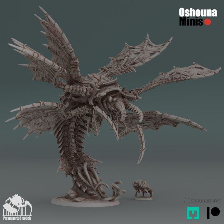Flying Titan Miniature - Deep Hive - Oshounaminis - Tabletop wargaming miniature for Grimdark | OPR | Sci-fi | Alien Bug Proxy |