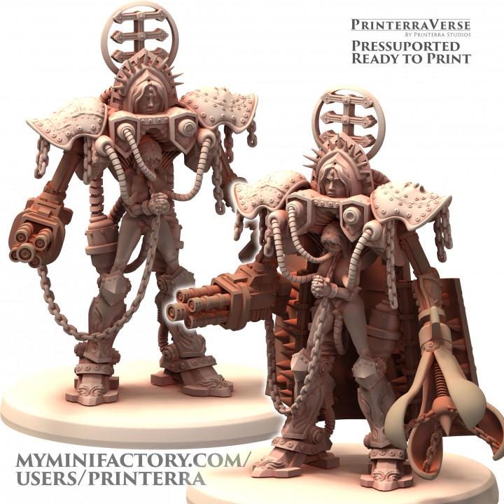 Battle Nuns Prayer Machine Nundam Warsuit -  BELTHAZARK - Printerra Studios - Tabletop Wargaming Miniature for Grimdark | OPR | Sci-fi