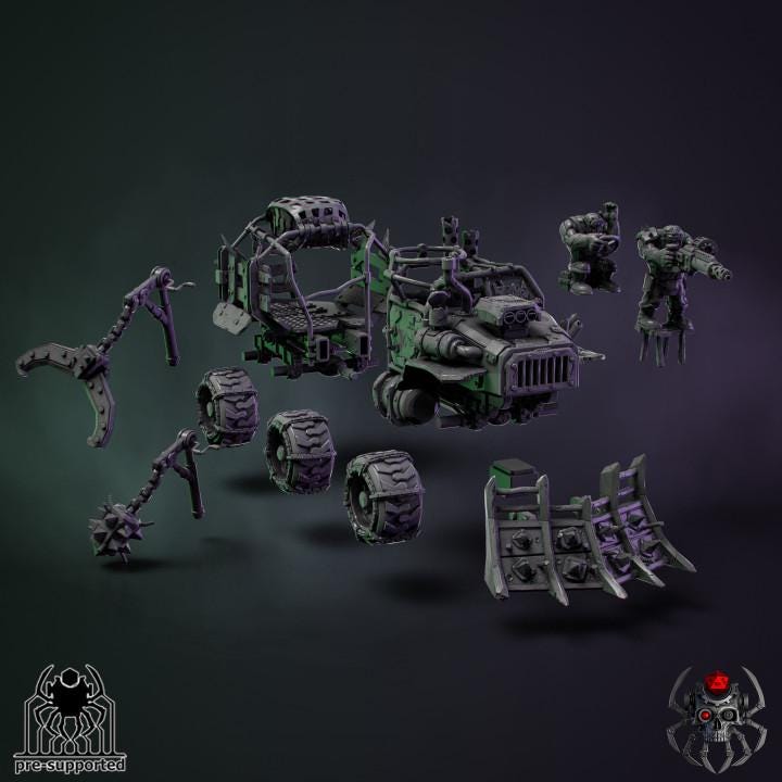 Ork War Truck • 32mm Grimdark Ork Miniature Set for Sci-Fi Wargames & TTRPG | Eight Legs Miniatures mini