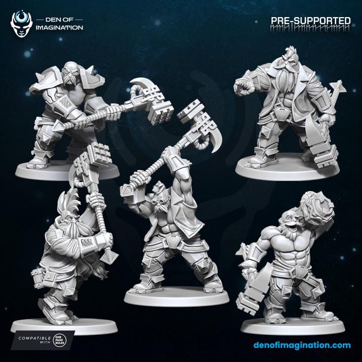 Space Dwarfs - Miniatures - Brawlers with Hammers - Wildmesh - Tabletop Wargaming for Grimdark | Alternative  | OPR Sci-Fi mini