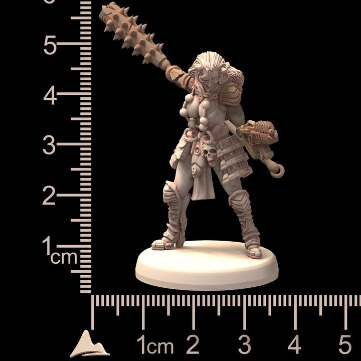 CyberOnis Space Oni Female Samurai Scifi Infinite TechnoPunk - Printerra Studios - Tabletop Wargaming Miniature for Grimdark | OPR | Sci-fi