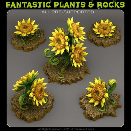 Fairy Sunflowers Wargaming Terrain Objectives | Fantastic Plants and Rocks | PathFinder | Mini | Dungeons and Dragons | Fantasy | RPG