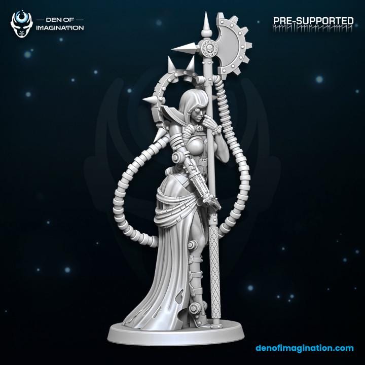 Chaos Demon Mechanicum Hive - Pinup Temptresses Trio - Miniatures - Wild Mesh - All profits go to charity minis for Grimdark | OPR | Sci-fi