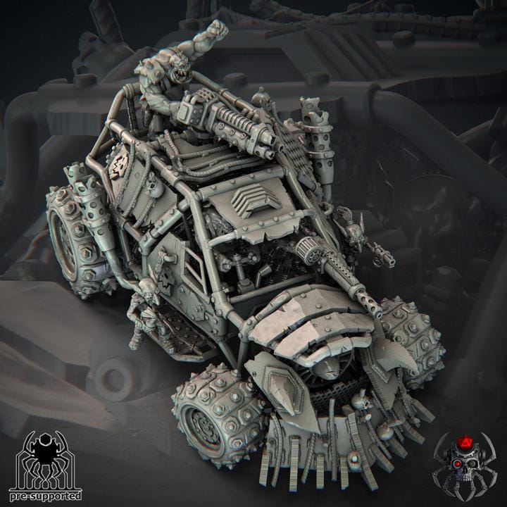 Ork War Buggy • Grimdark Miniature for OPR and Sci-Fi Wargames & TTRPG tabletop Wargaming Miniature | Eight Legs Miniatures mini