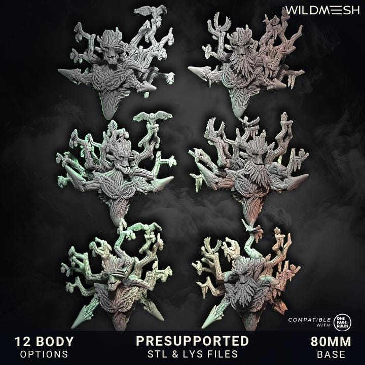 Elf Fantasy - Ents of the season (all four seasons) New release August 25 - Wildmesh - Tabletop Wargaming for Grimdark