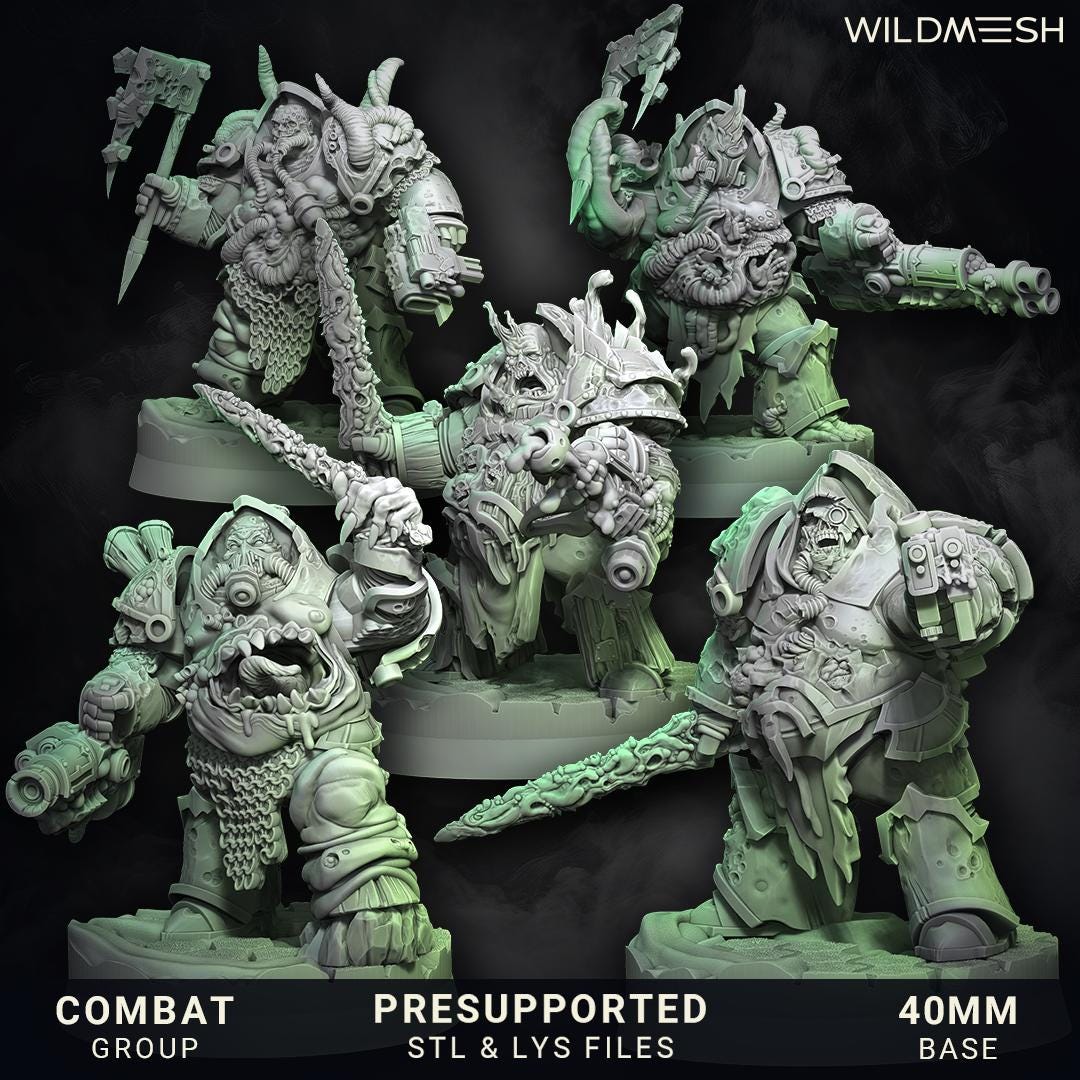 Chaos Plague Annihilators - Miniatures - Wildmesh - Tabletop Wargaming for Grimdark | Alternative  | OPR Sci-Fi mini