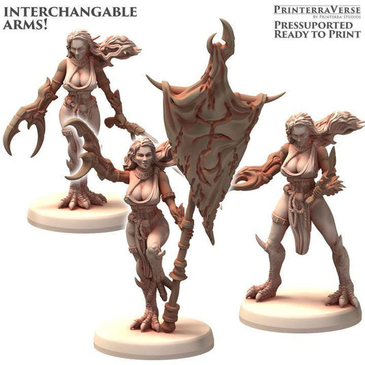 Slaandering Demon Sirena Squad B - Serket - Printerra Studios - Tabletop Wargaming Miniature for Grimdark | OPR | Sci-fi