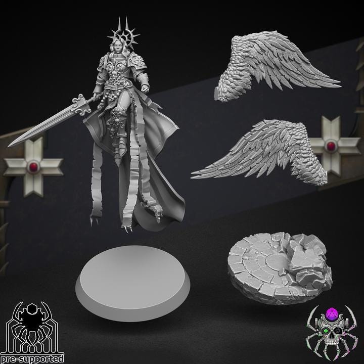 Archangel of Revenge - Battle Sisters - for Sci-Fi Wargames & TTRPG | Eight Legs Miniatures mini