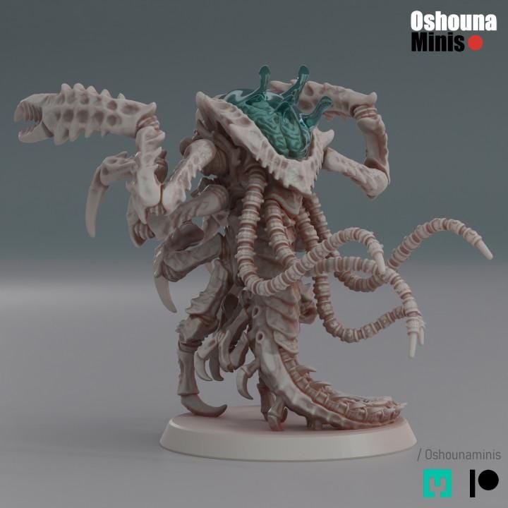 Neuroshrimp - Deep Hive - Oshounaminis - Tabletop wargaming miniature for Grimdark | OPR | Sci-fi | Alien Bug Proxy | Printed mini