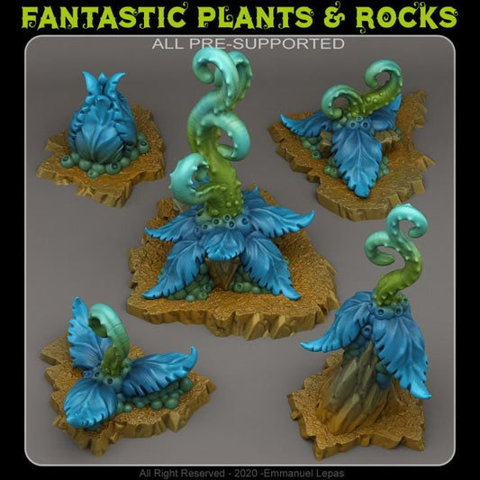 Alien Tentacle Plants Wargaming Terrain Objectives | Fantastic Plants and Rocks | PathFinder | Mini | Dungeons and Dragons | Fantasy | RPG