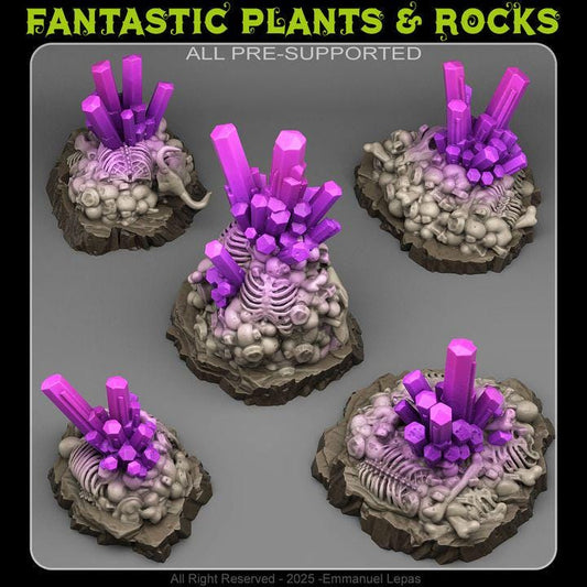 Necrotic Crystals Wargaming Terrain Objectives | Fantastic Plants and Rocks | PathFinder | Mini | Dungeons and Dragons | Fantasy | RPG