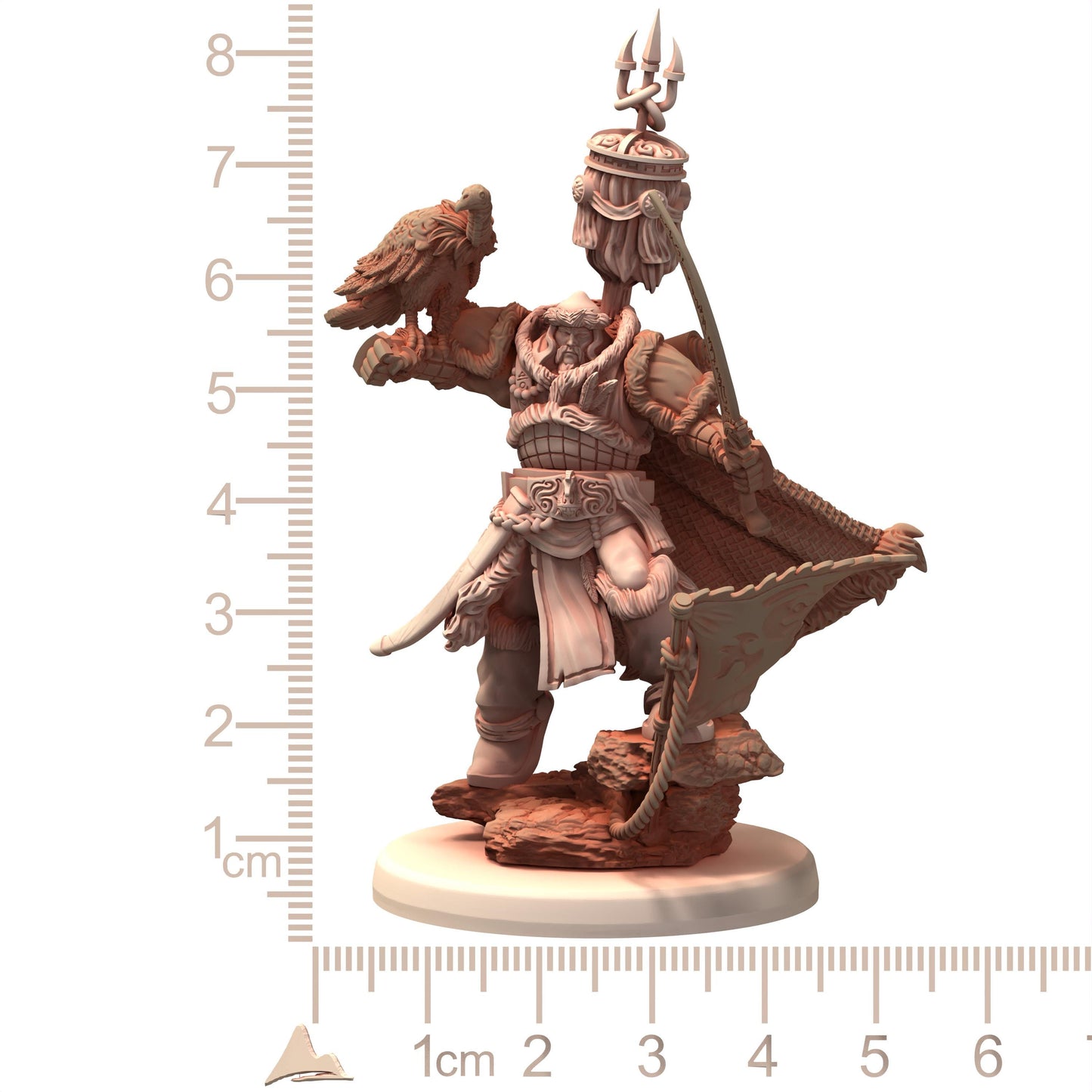 DAIXIYA Scar Mongolian White Sons of Tengri - Printerra Studios - Tabletop Wargaming Miniature for Grimdark OPR Sci-fi