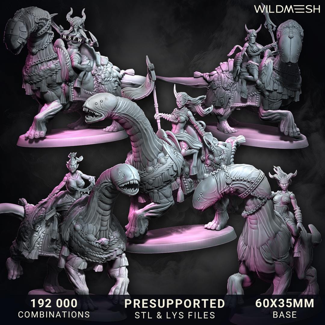 Chaos Demon Succubus (Abyssal Stalkers) Riders of Excess - Unit 2 - Wildmesh - May 25 Tabletop Wargaming for Grimdark OPR Sci-fi