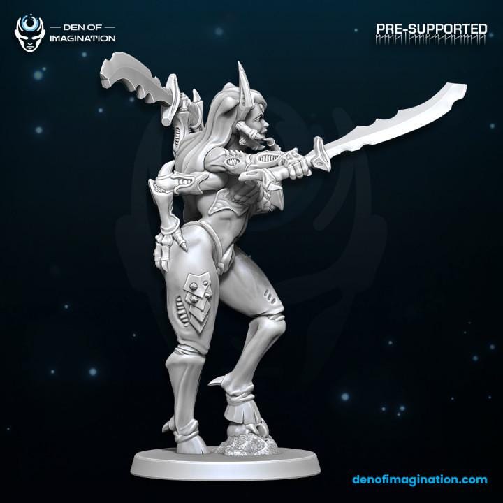 Chaos Demon Mechanicum Hive - Pinup Temptresses Trio - Miniatures - Wild Mesh - All profits go to charity minis for Grimdark | OPR | Sci-fi