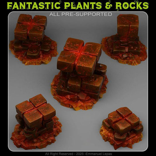 Mysterious Magma Wargaming Terrain Objectives | Fantastic Plants and Rocks | PathFinder | Mini | Dungeons and Dragons | Fantasy | RPG