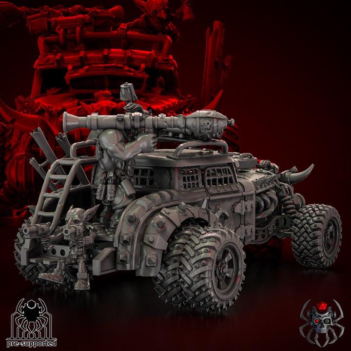 Orks Hot Truck  • 32mm Grimdark Ork Miniature Set for Sci-Fi Wargames & TTRPG | Eight Legs Miniatures mini