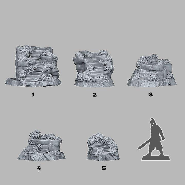 Ancient Magic Stairs Wargaming Scatter Terrain Objectives | Fantastic Plants and Rocks | PathFinder | Mini | Dungeons and Dragons | Fantasy