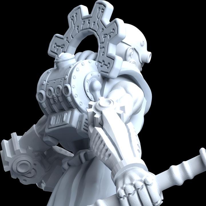 Mechanic Priest - Romanus - Printerra Studios - Tabletop Wargaming Miniature for Grimdark | OPR | Sci-fi