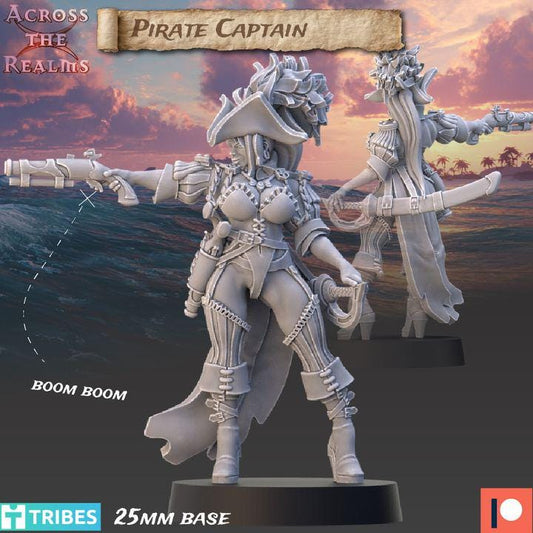Pirate Captain - Across the Realms - Tabletop Wargaming Miniature for Grimdark | OPR | Sci-fi